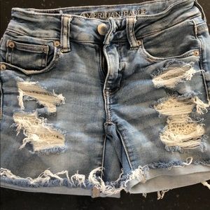 American Eagle MIDI lace pocket Jean shorts